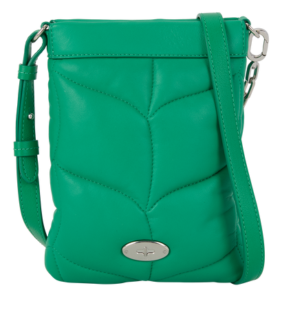 Mulberry Softie Phone Holder, &pound;150, Accessories, Green, Leather/Patent Leather, Front view